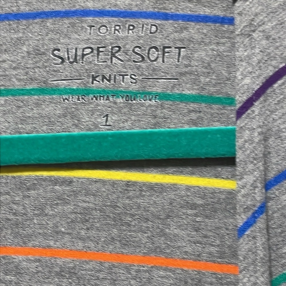 Torrid Super Soft Knits Women's Gray & Striped Sweater. Good Condition. Size 1. - Picture 3 of 10